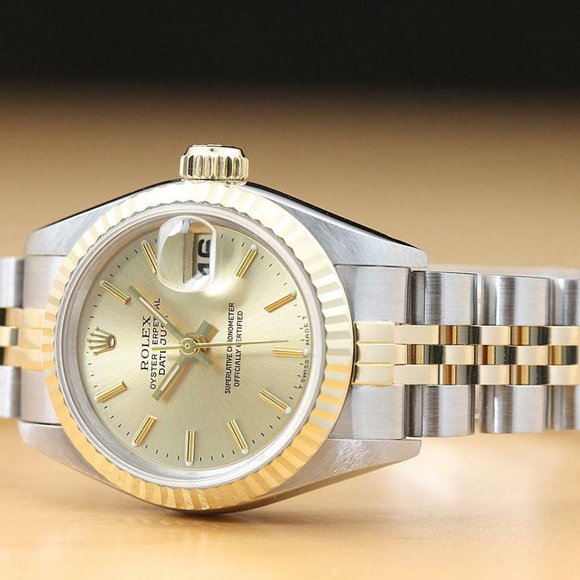 Rolex Datejust Two Tone 18k Factory Ladies Diamond Watch - Picture 2 of 8